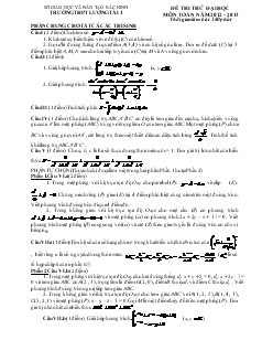 Đề 4 thi thử đại học môn toán năm 2012 - 2013 thời gian làm bài: 180 phút