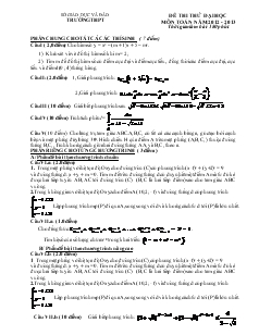 Đề 7 thi thử đại học môn toán năm 2012 - 2013 thời gian làm bài: 180 phút