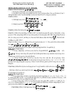 Đề 8 thi thử đại học môn toán năm 2012 - 2013 thời gian làm bài: 180 phút