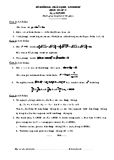 Đề kiểm tra chất lượng môn : toán 12