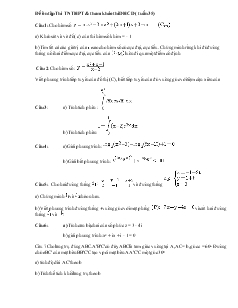 Đề ôn tập thi tốt nghiệp trung học phổ thông môn toán tham khảo thi đại học cao đẳng