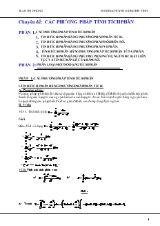 Đề tài Các phương pháp về tính tích phân
