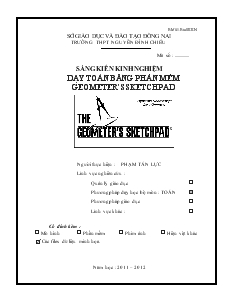 Đề tài Dạy toán bằng phần mềm geometer’s sketchpad