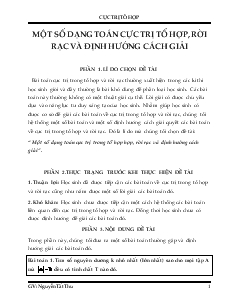 Đề tài Một số dạng toán cực trị tổ hợp, rời rạc và định hướng cách giải