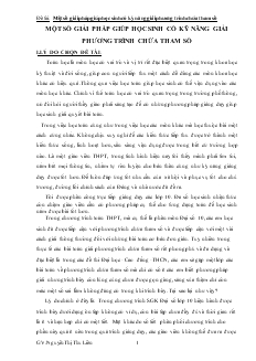 Đề tài Một số giải pháp giúp học sinh có kỹ năng giải phương trình chứa tham số