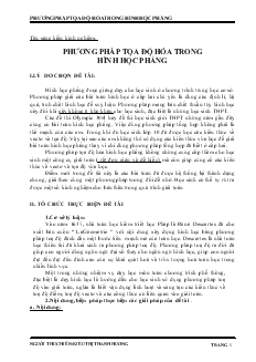 Đề tài Phương pháp tọa độ hóa trong hình học phẳng