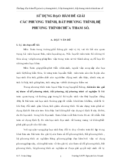 Đề tài Sử dụng đạo hàm để giải các phương trình, bất phương trình, hệ phương trình chứa tham số