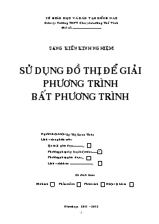 Đề tài Sử dụng đồ thị để giải phương trình bất phương trình