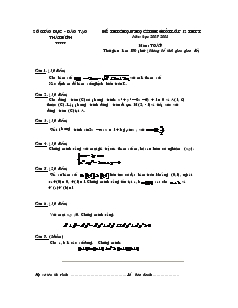 Đề thi chọn học sinh giỏi lớp 12 thpt năm học 2007-2008 môn: toán thời gian làm 180 phút (không kể thời gian giao đề)