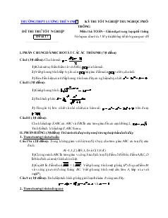 Đề thi thử tốt nghiệp môn thi: toán − giáo dục trung học phổ thông đề số 17 thời gian làm bài: 150 phút, không kể thời gian giao đề