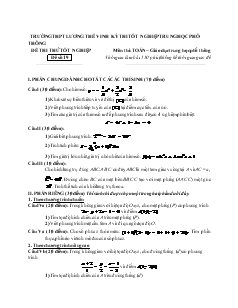 Đề thi thử tốt nghiệp môn thi: toán − giáo dục trung học phổ thông đề số 19 thời gian làm bài: 150 phút, không kể thời gian giao đề