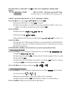Đề thi thử tốt nghiệp môn thi: toán − giáo dục trung học phổ thông đề số 10 thời gian làm bài: 150 phút, không kể thời gian giao đề