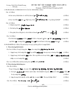 Đề thi thử tốt nghiệp - Môn toán lớp 12 năm học: 2012 – 2013 thời gian 150 phút, không kể thời gian phát đề