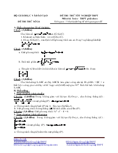 Đề thi thử tốt nghiệp thpt môn thi: toán – thpt phân ban đề thi thử số 26 thời gian: 150 phút, không kể thời gian giao đề