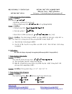 Đề thi thử tốt nghiệp thpt môn thi: toán – thpt phân ban đề thi thử số 22 thời gian: 150 phút, không kể thời gian giao đề