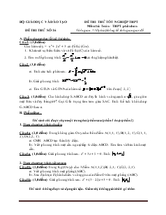 Đề thi thử tốt nghiệp thpt môn thi: toán – thpt phân ban đề thi thử số 16 thời gian: 150 phút, không kể thời gian giao đề