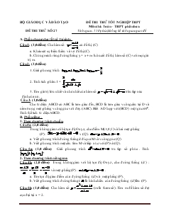 Đề thi thử tốt nghiệp thpt môn thi: toán – thpt phân ban đề thi thử số 27 thời gian: 150 phút, không kể thời gian giao đề