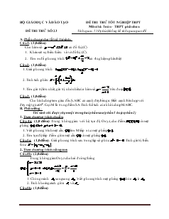 Đề thi thử tốt nghiệp thpt môn thi: toán – thpt phân ban đề thi thử số 23 thời gian: 150 phút, không kể thời gian giao đề