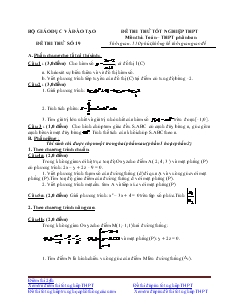 Đề thi thử tốt nghiệp thpt môn thi: toán – thpt phân ban đề thi thử số 19 thời gian: 150 phút, không kể thời gian giao đề