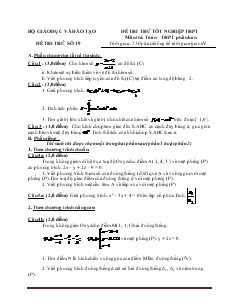 Đề thi thử tốt nghiệp thpt môn thi: toán – thpt phân ban đề thi thử số 19 thời gian: 150 phút, không kể thời gian giao đề