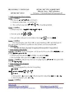 Đề thi thử tốt nghiệp thpt môn thi: toán – thpt phân ban đề thi thử số 23 thời gian: 150 phút, không kể thời gian giao đề
