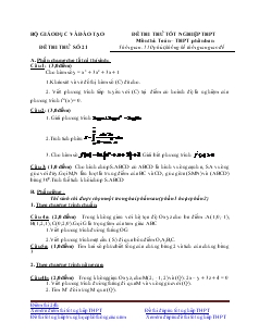 Đề thi thử tốt nghiệp thpt môn thi: toán – thpt phân ban đề thi thử số 21 thời gian: 150 phút, không kể thời gian giao đề