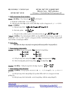 Đề thi thử tốt nghiệp thpt môn thi: toán – thpt phân ban đề thi thử số 30 thời gian: 150 phút, không kể thời gian giao đề