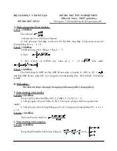 Đề thi thử tốt nghiệp thpt môn thi: toán – thpt phân ban đề thi thử số 25 thời gian: 150 phút, không kể thời gian giao đề