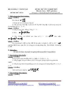 Đề thi thử tốt nghiệp thpt môn thi: toán – thpt phân ban đề thi thử số 25 thời gian: 150 phút, không kể thời gian giao đề