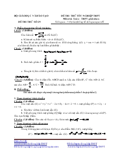 Đề thi thử tốt nghiệp thpt môn thi: toán – thpt phân ban thời gian: 150 phút, không kể thời gian giao đề