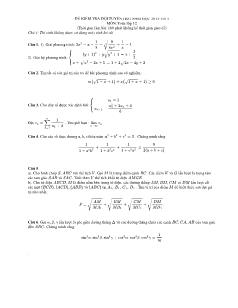 Ðề kiểm tra đội tuyển học sinh giỏi năm học 2012-2013 môn: toán lớp 12 (thời gian làm bài: 180 phút không kể thời gian giao đề)