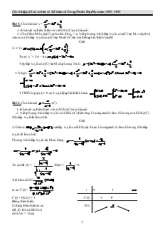 Giáo án Các bài tập dễ và cơ bản về vấn đề khảo sát hàm số Trong Ôn thi Đại Học năm 2012 -2013