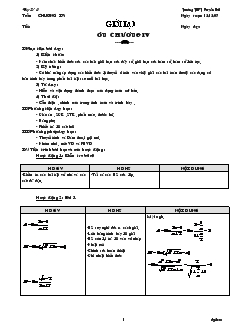 Giáo án lớp 11 môn Đại số - Bài 2: Ôn chương IV