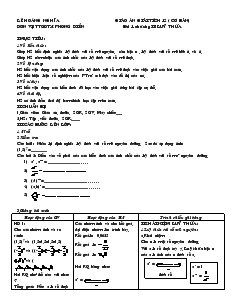 Giáo án lớp 12 môn Giải tích - Bài 1: Chương II: Luỹ thừa