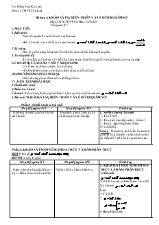 Giáo án lớp 12 môn Giải tích - Khảo sát sự biến thiên và vẽ đồ thị hàm số