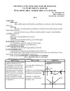 Giáo án lớp 12 môn Hình học - Bài 1: Sự đồng biến, nghịch biến của hàm số (tiếp theo)