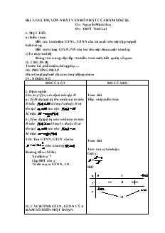 Giáo án lớp 12 môn Hình học - Bài 3: Giá trị lớn nhất và nhỏ nhất của hàm số