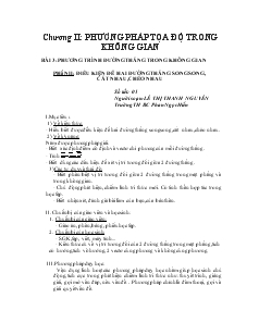 Giáo án lớp 12 môn Hình học - Bài thứ 3: Phương trình đường thẳng trong không gian