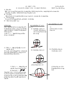 Giáo án lớp 12 môn Hình học - Giao của mặt cầu và mặt phẳng