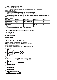 Giáo án lớp 12 môn Hình học - Kiểm tra 1 tiết  chương 03