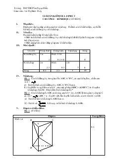 Giáo án lớp 12 môn Hình học - Kiểm tra 45 phút (tiếp)