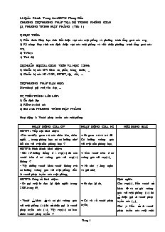 Giáo án lớp 12 môn Hình học - Phương trình mặt phẳng ( tiết 1 )