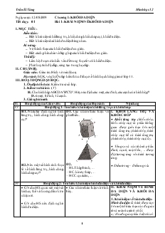 Giáo án lớp 12 môn Hình học - Tiết dạy: 01 - Bài thứ 1: Khái niệm về khối đa diện