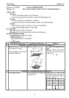 Giáo án lớp 12 môn Hình học - Tiết dạy: 07 - Bài 3: Khái niệm về thể tích của khối đa diện