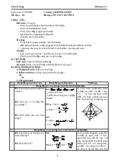 Giáo án lớp 12 môn Hình học - Tiết dạy: 10 - Bài dạy: Ôn tập chương 1