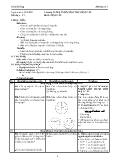 Giáo án lớp 12 môn Hình học - Tiết dạy: 17 - Bài 2: Mặt cầu