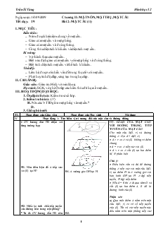 Giáo án lớp 12 môn Hình học - Tiết dạy: 19 - Bài 2: Mặt cầu