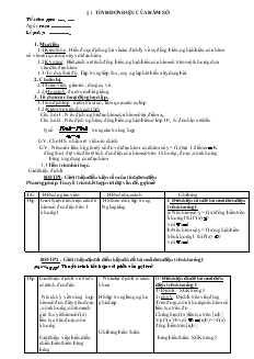 Giáo án lớp 12 môn Toán - Bài 01: Tính đơn điệu của hàm số