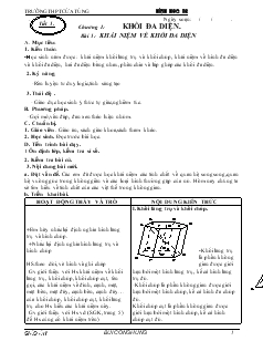 Giáo án lớp 12 môn Toán - Bài 1: Khái niệm về khối đa diện - Trường THPT Cửa Tùng