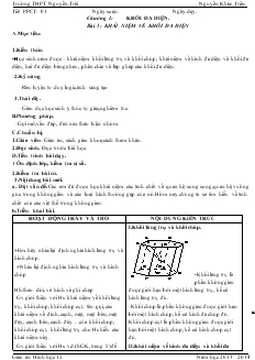 Giáo án lớp 12 môn Toán - Bài số 01: Khái niệm về khối đa diện